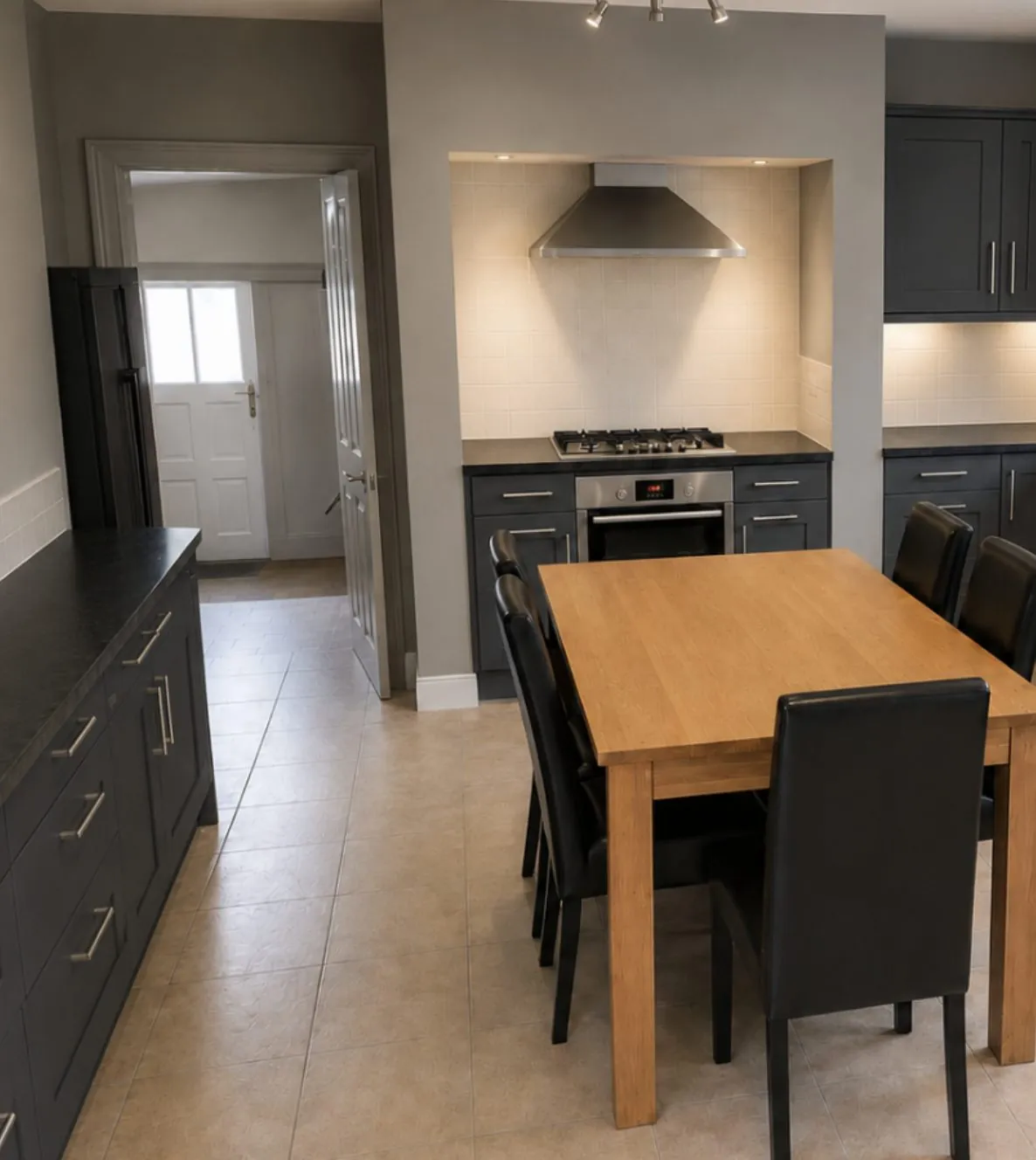 Charcoal resprayed kitchen