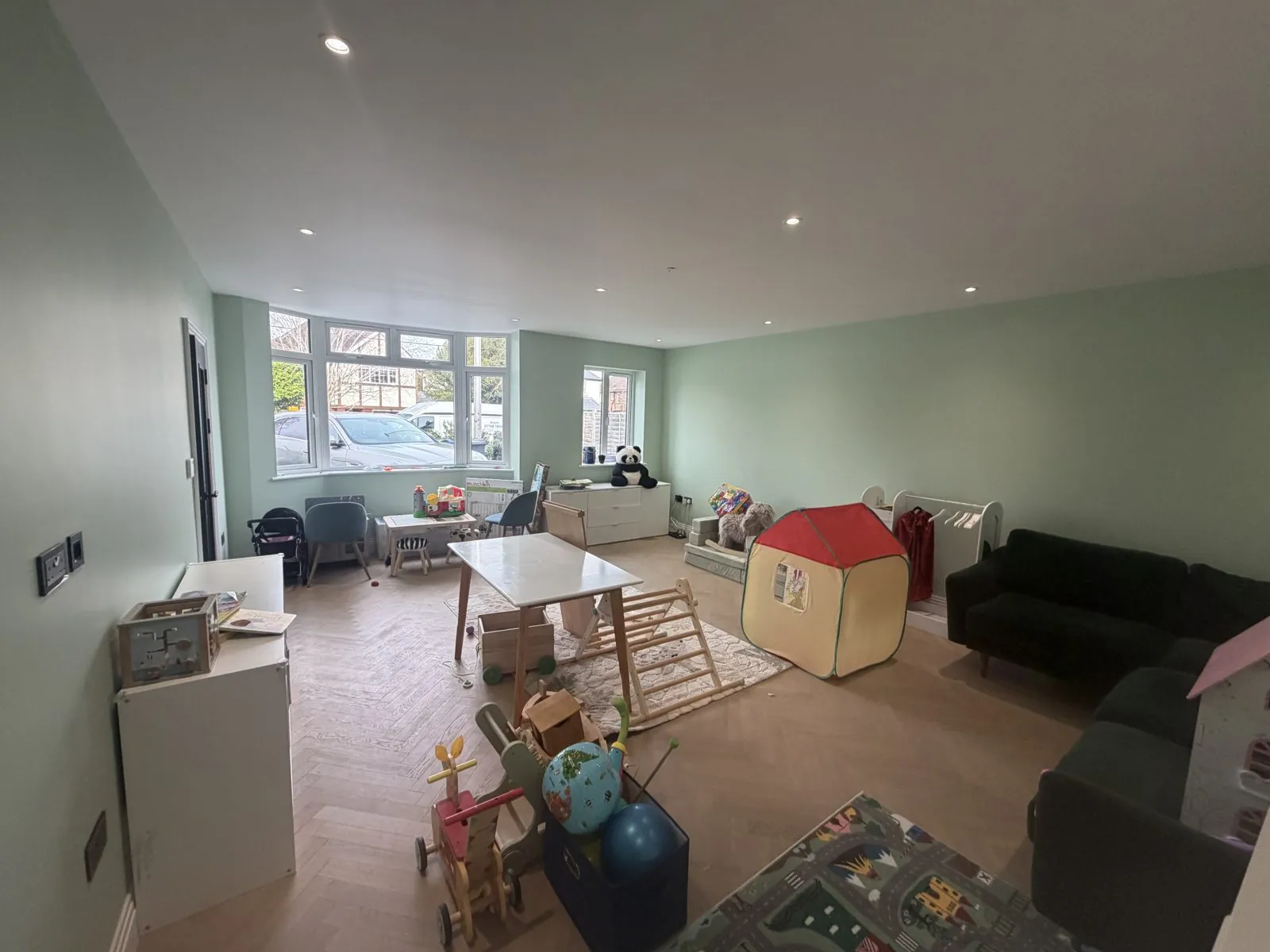 Freshly painted family room